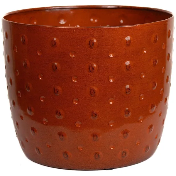 Sun Ceramica San Miguel Metal Pot Orange