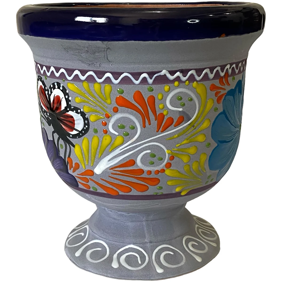 Talavera Bella Especial Urn Planter Blue - Image 3