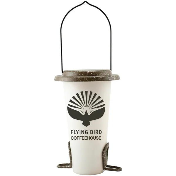 Ultimate Renewable Coffee Cup Bird Seed Feeder Made from Recycled Coffee & Rice Husks