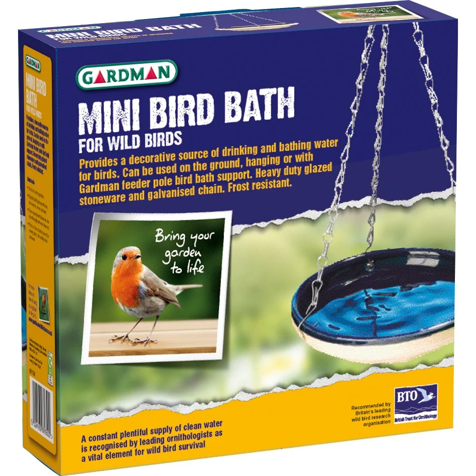 WSP Glazed Blue Bird Bath - Image 2