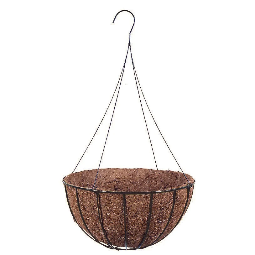 WSP Wire Grow Basket With Coco Liner & 4 Leg Wire Hanger Black - Image 3