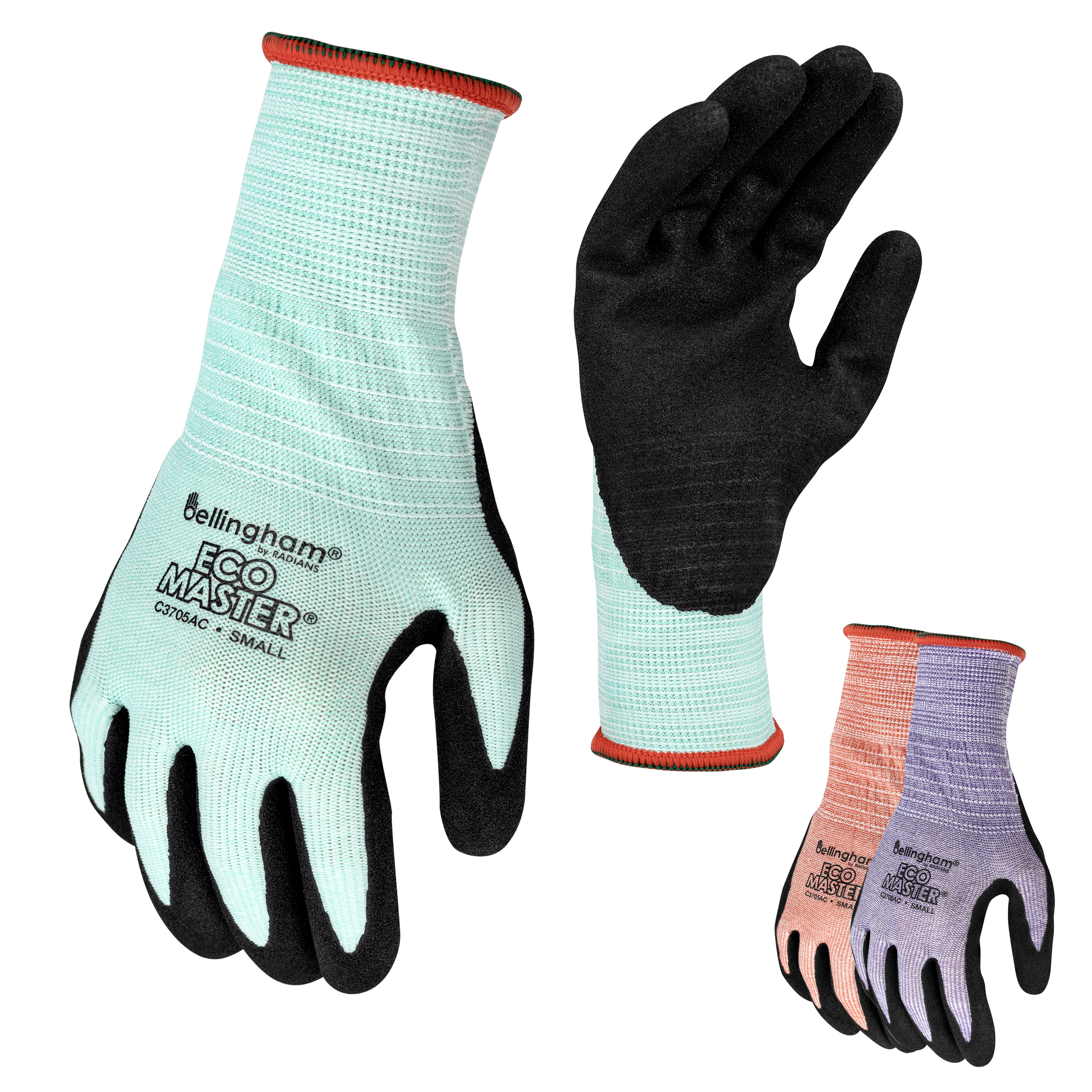 BGC EcoMaster Foam Nitrile Palm Glove XS Asst Colors Recy Poly Shell