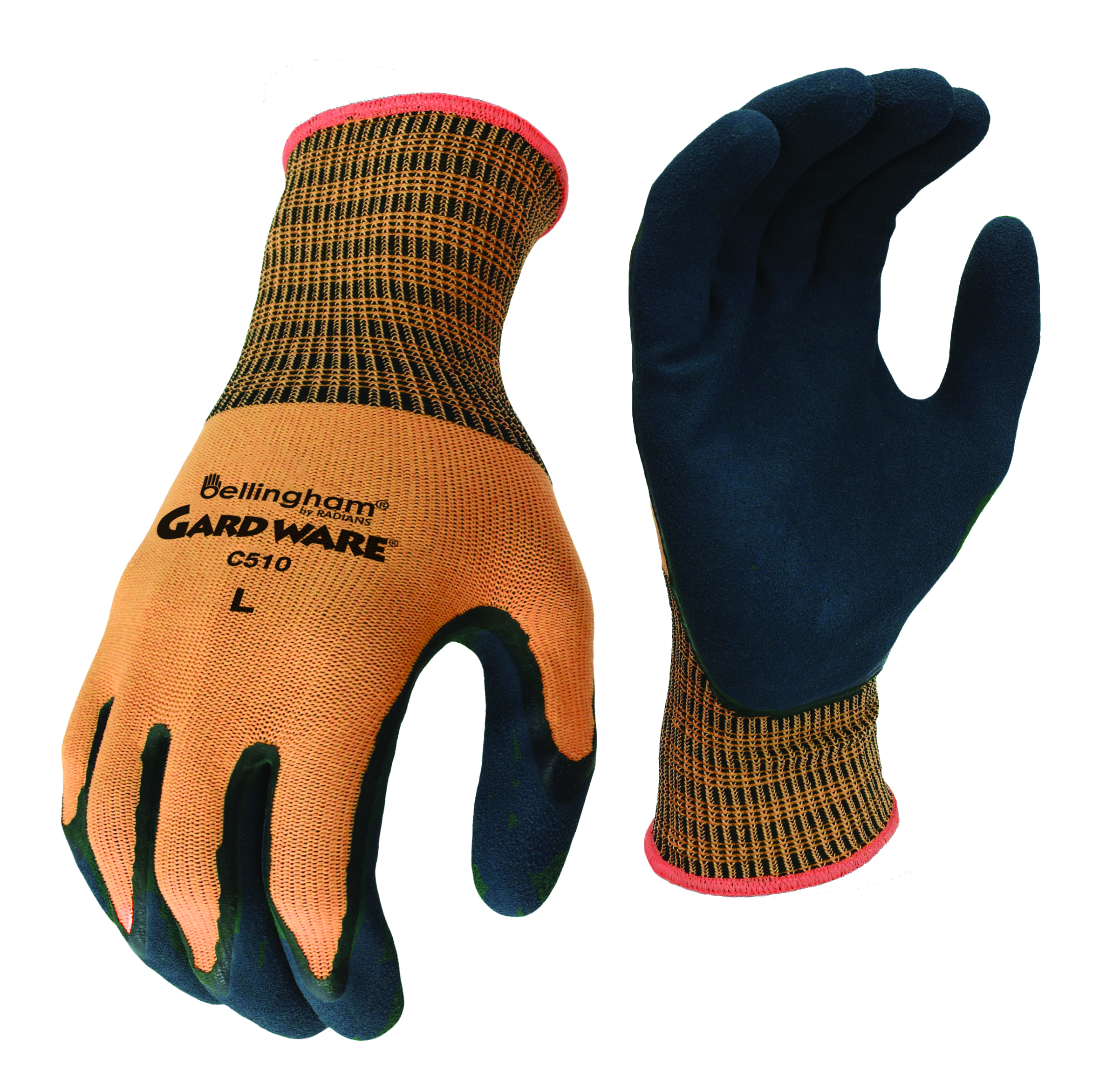 BGC Glove Gardware 13G Orange Double Nitrile S