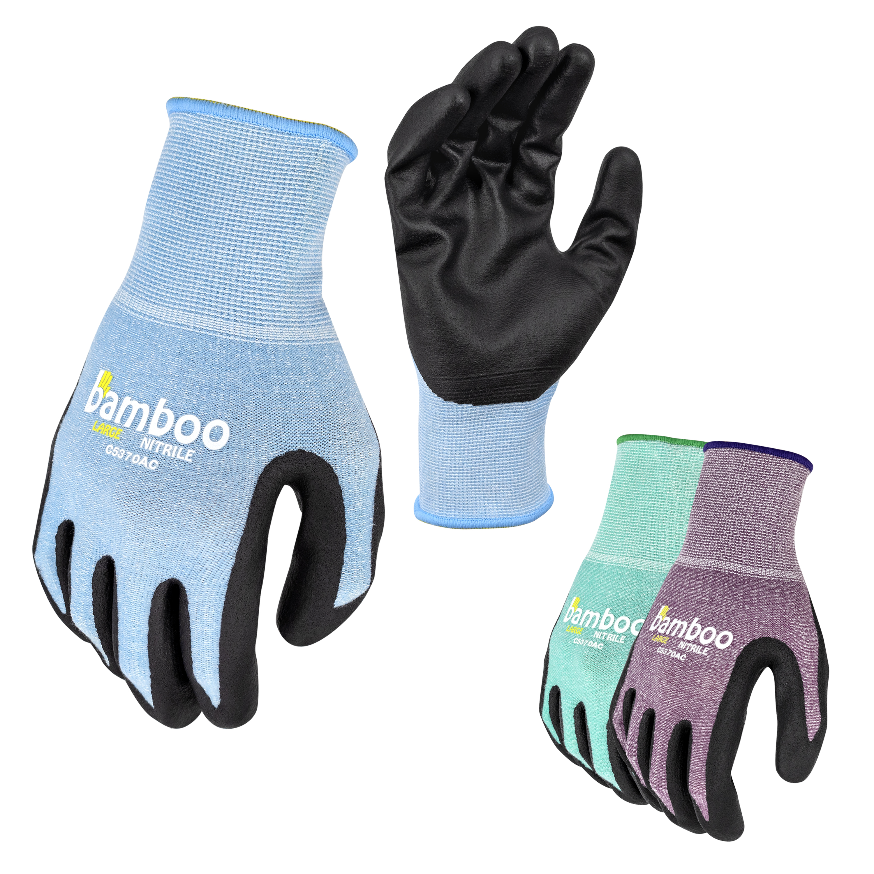 BGC Bamboo Gardener Assorted Colors S Ladies Nitrile Palm