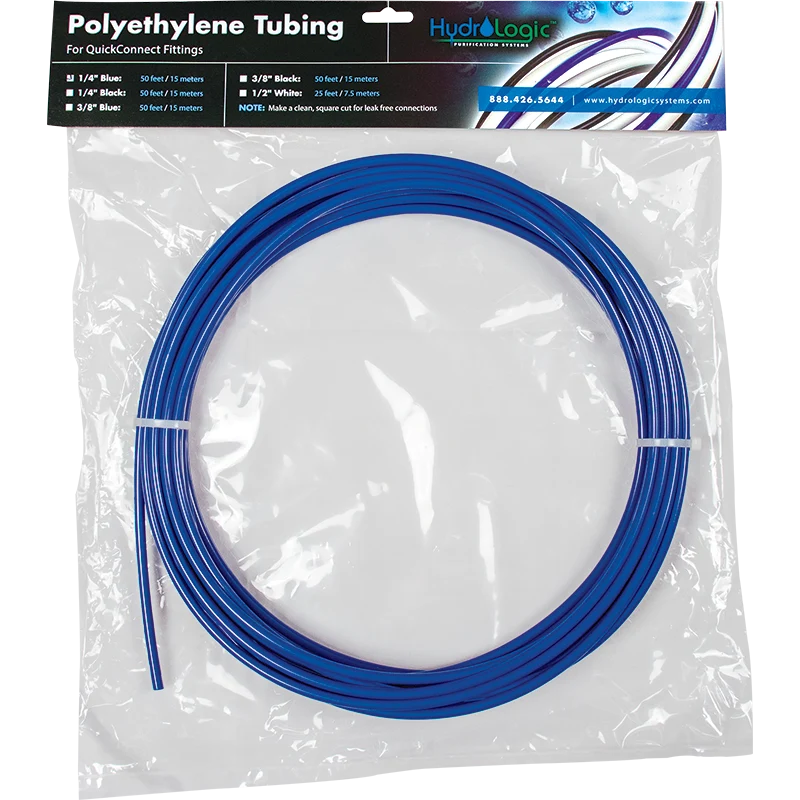 Hydro-Logic 50ft Roll Poly Tubing 1/4in Blue — Single Unit