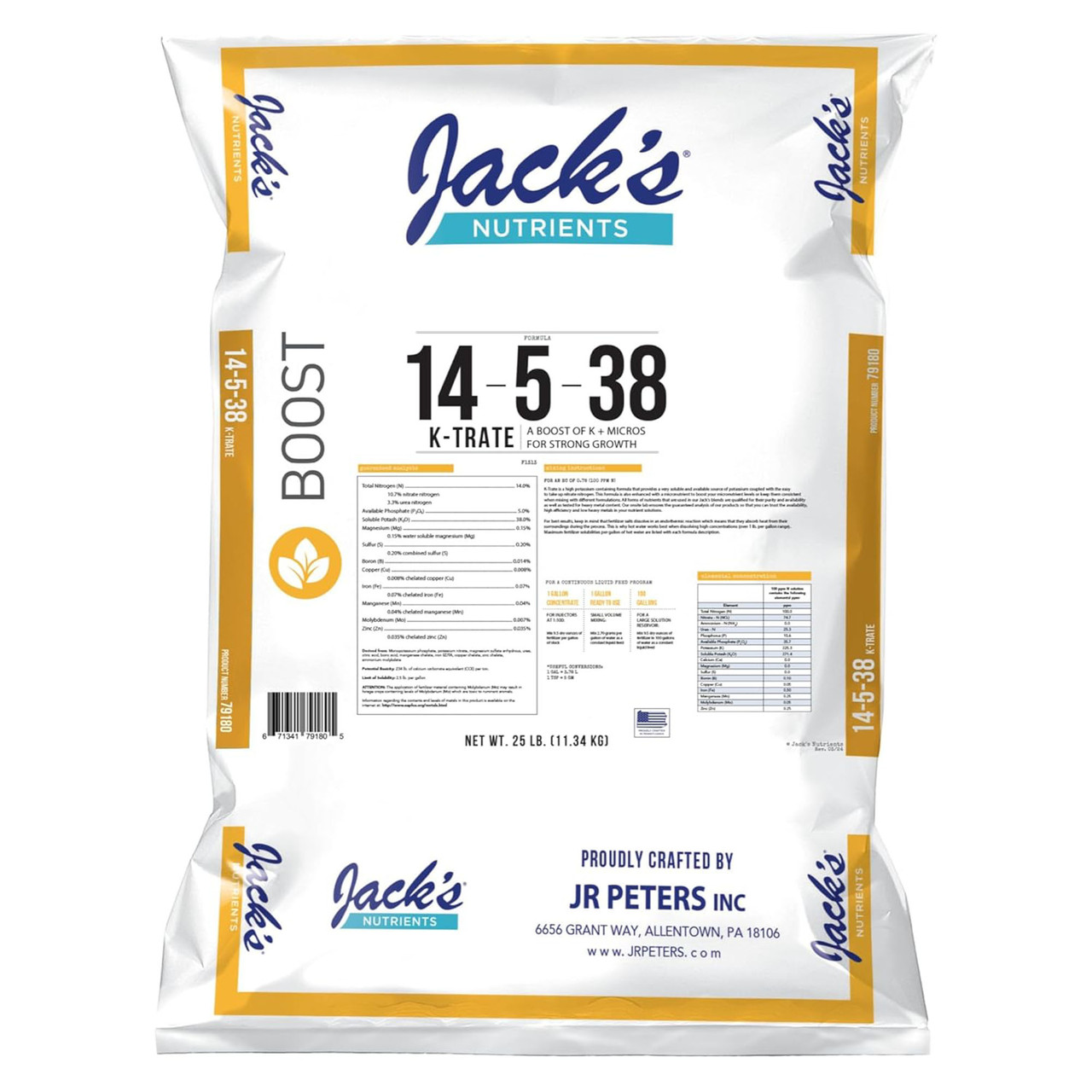 Jacks K-Trate 14-5-38 25lb — Single Unit