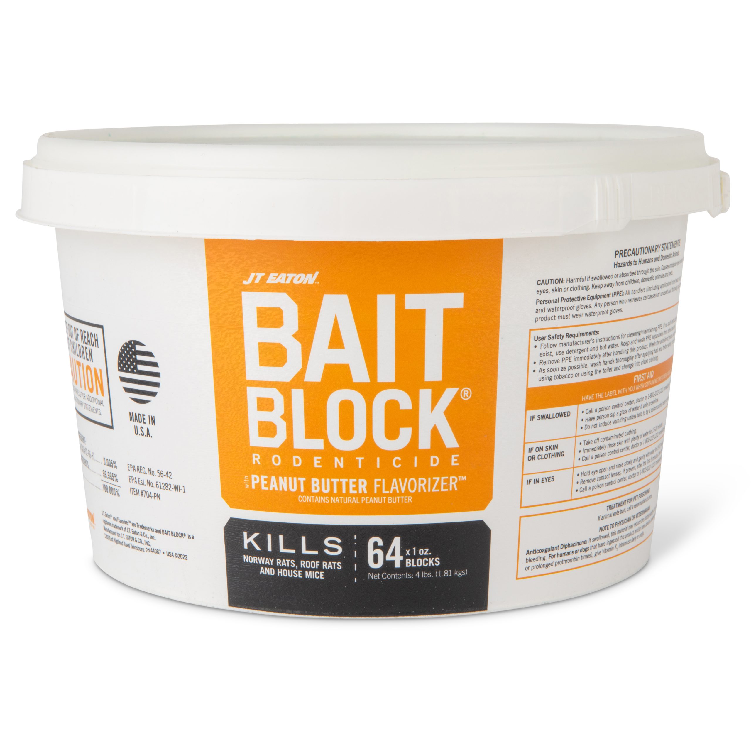 JT Eaton 4lb Pail Peanut Butter Bait Blocks