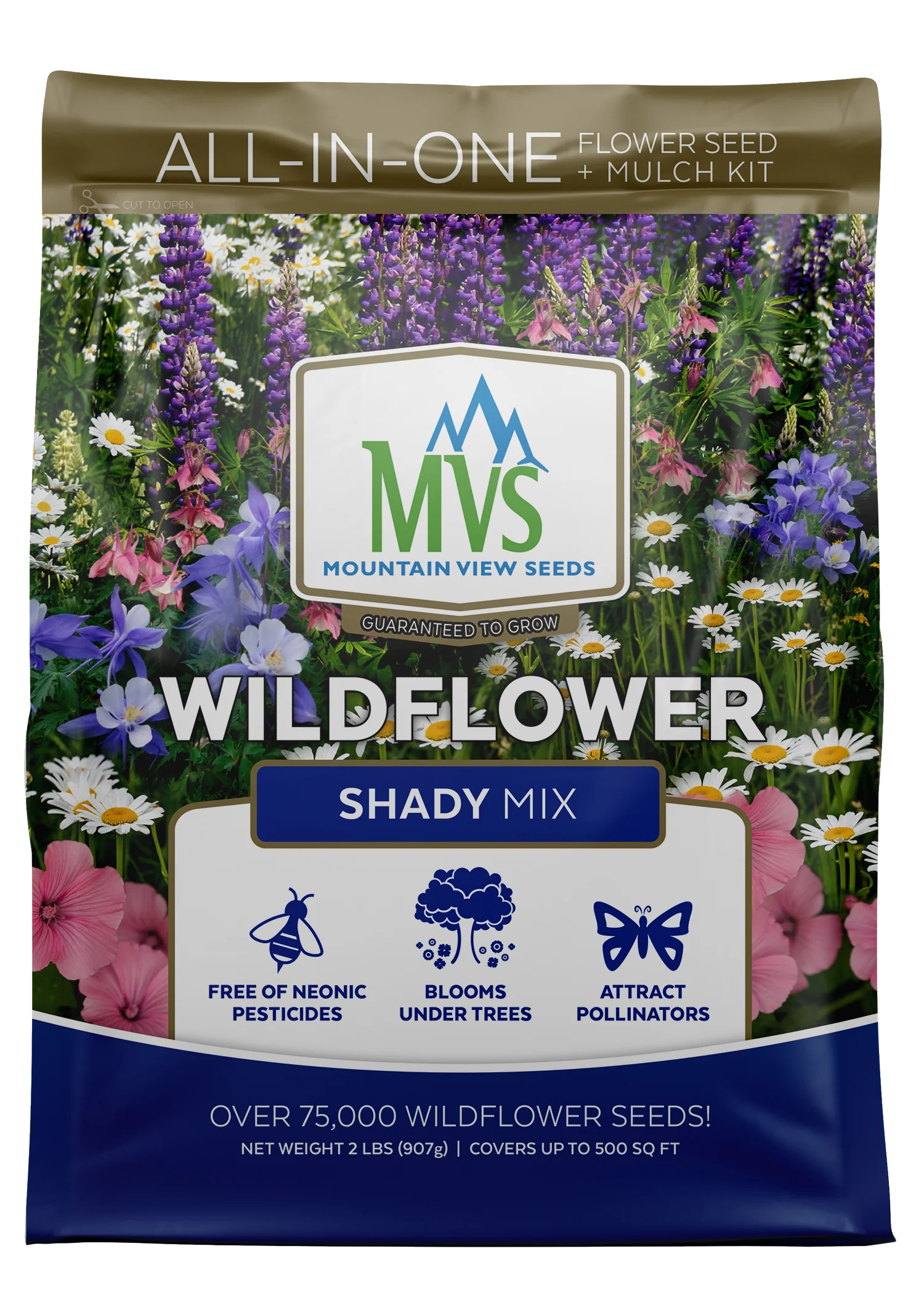 MVS 2# Wildflower Shady Mix Seed with Mulch Kit