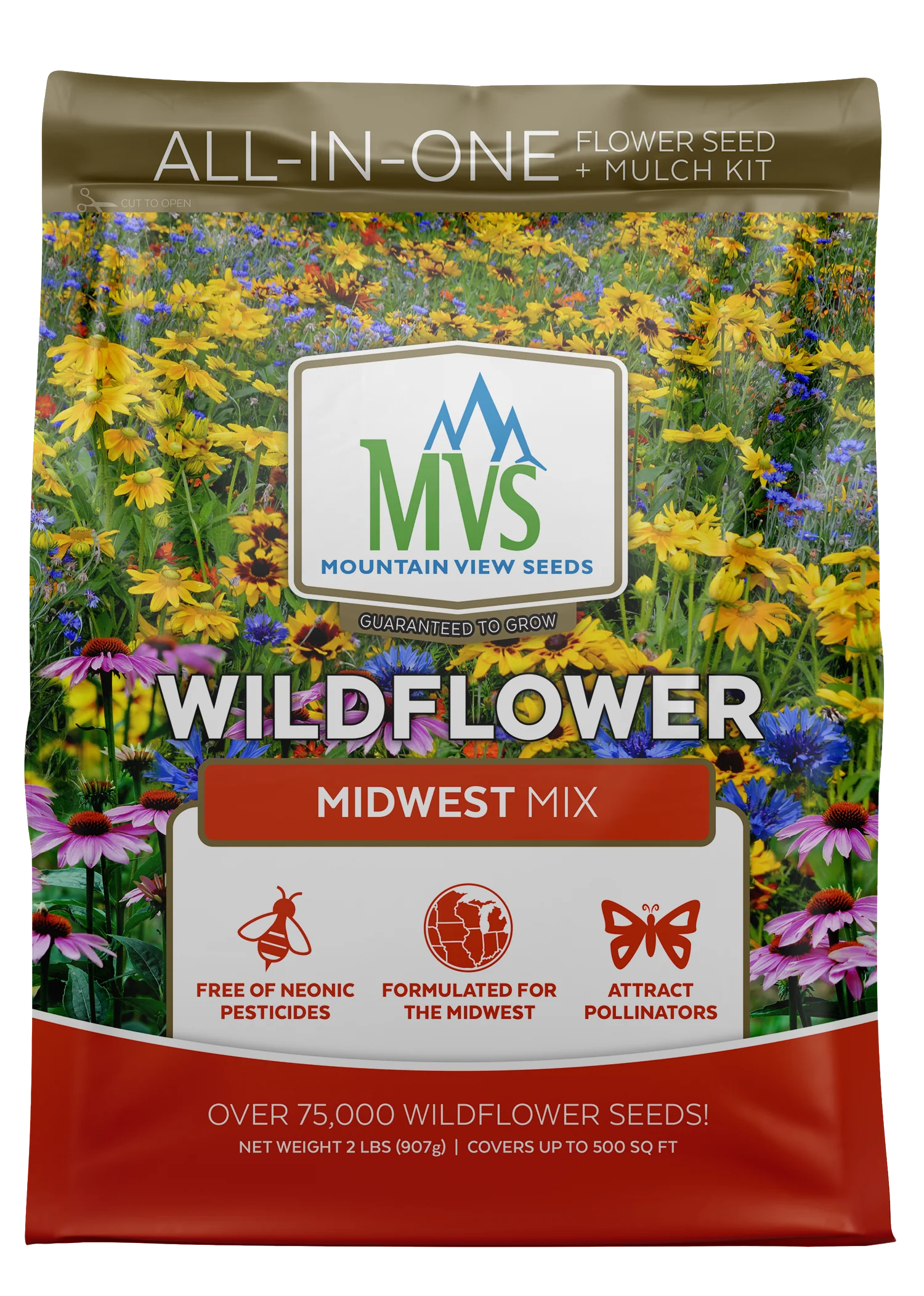 MVS 2# Wildflower Midwest Mix Seed with Mulch Kit