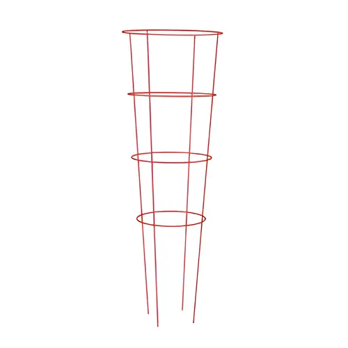 Panacea 54" Red Tomato Cage 4 Leg 4 Ring