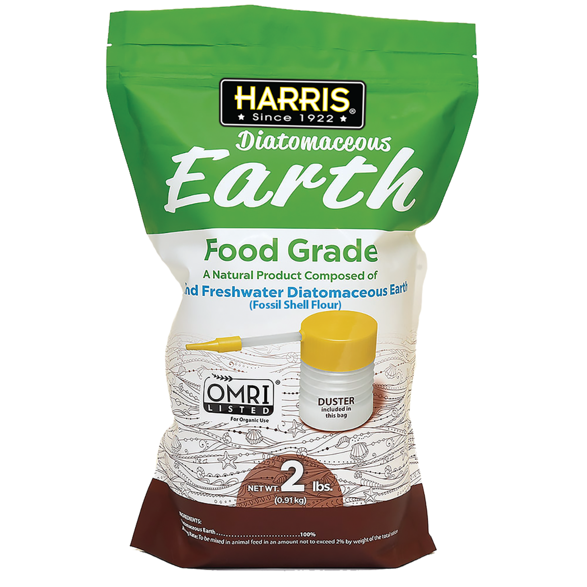 Harris 2lb Food Grade Diatomaceous Earth w/ Duster