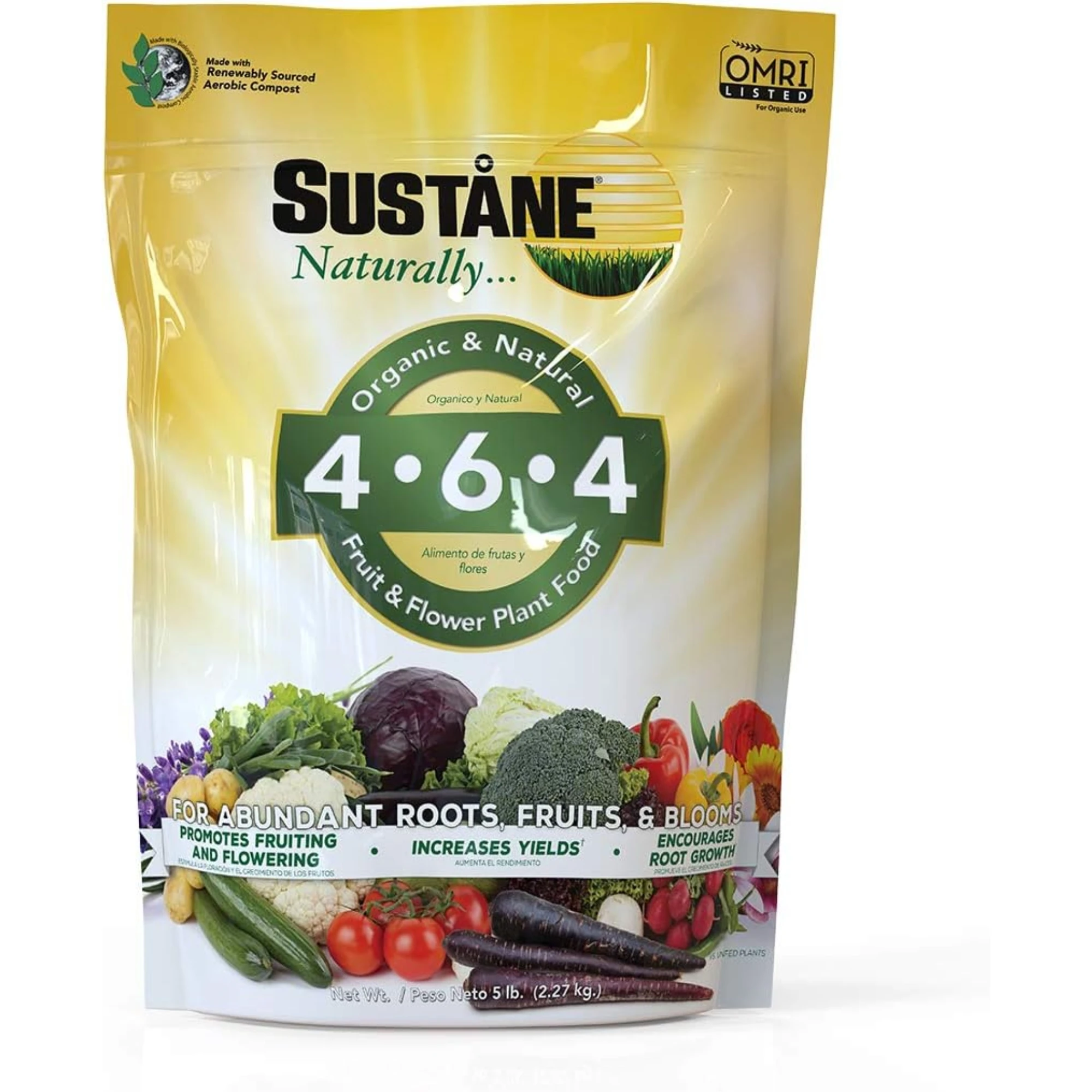 Sustane 5# 4-6-4 Flower Veg Plant Food OMRI