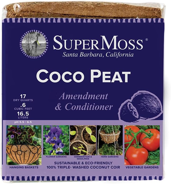 SuperMoss.6cuft Mini Bale Coco Peat Buff Natural — Single Unit