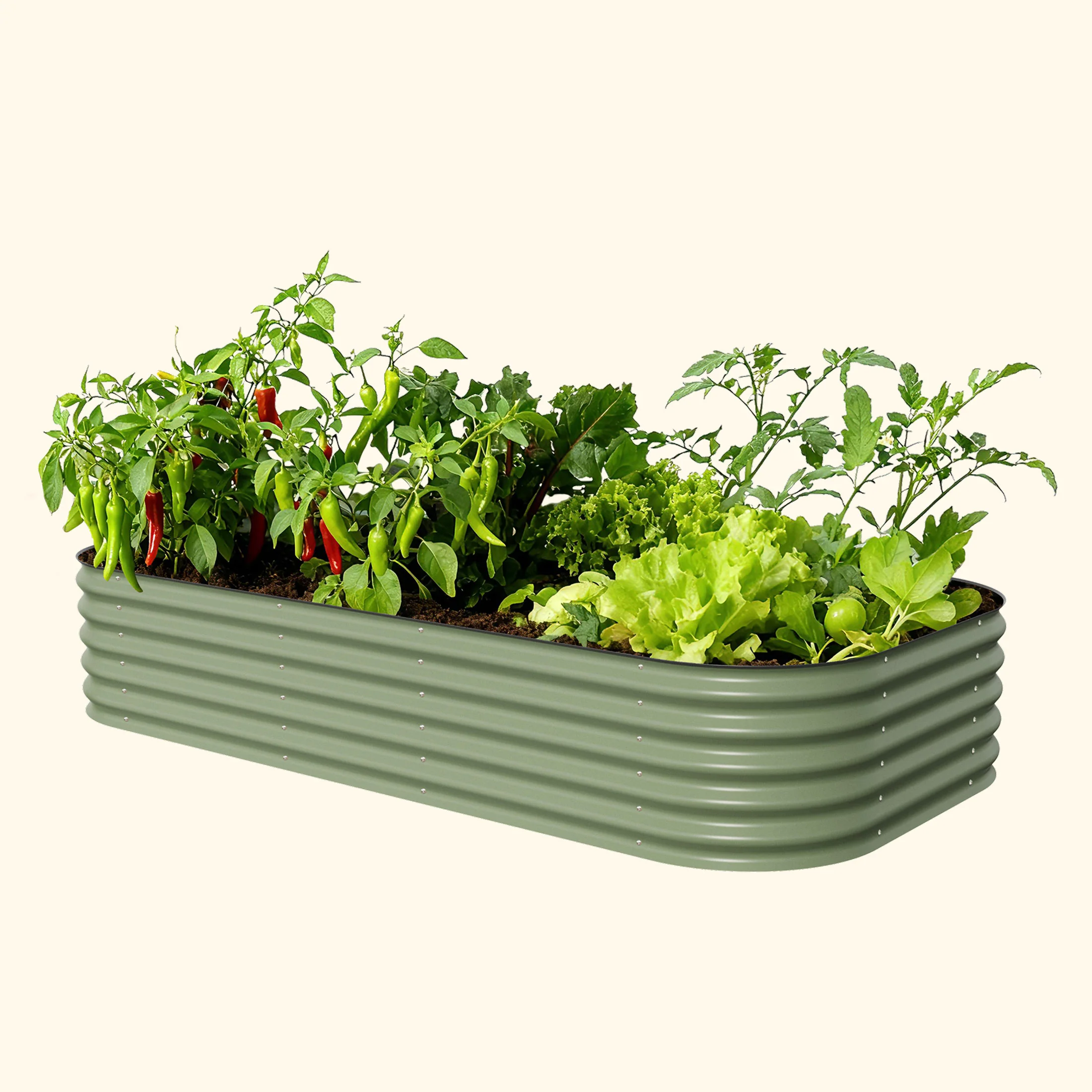 Vego Garden 17" 10 in 1 Modular Metal Raised Bed Olive Green