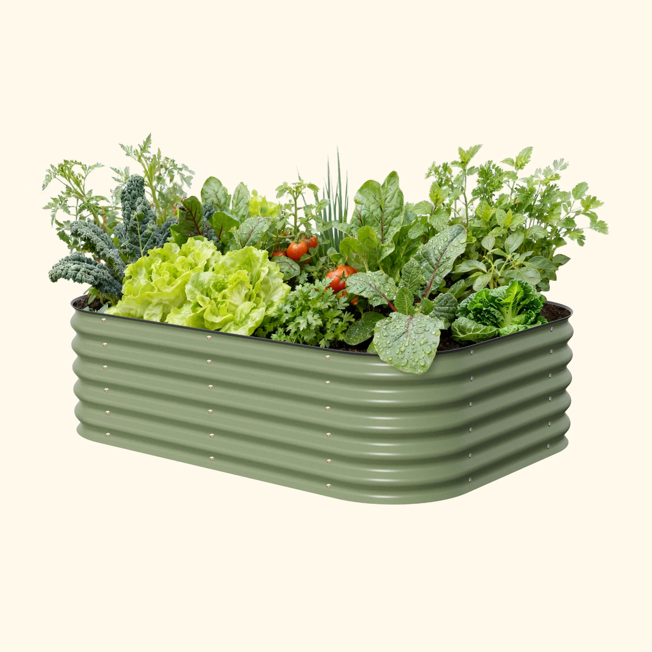 Vego Garden 17" 6 in 1 Modular Metal Raised Bed Olive Green
